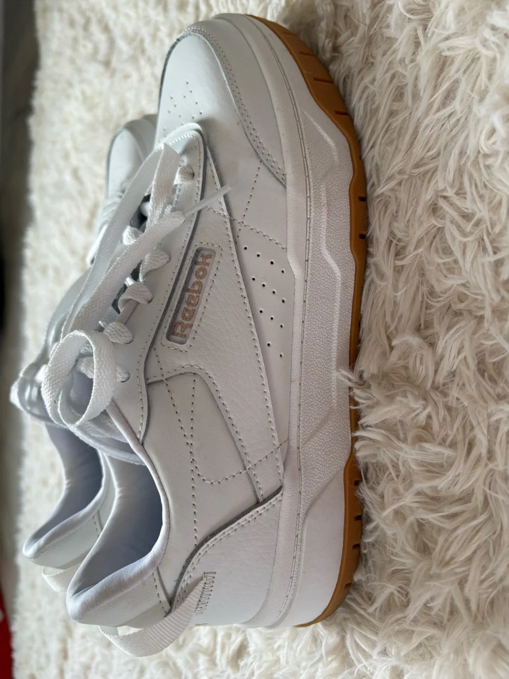 Reebok Women’s White Leather Sneakers with Gum Outsole